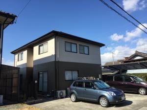 磐田市の外壁塗装　見本でみた感じと広がると変わるなと思いました。